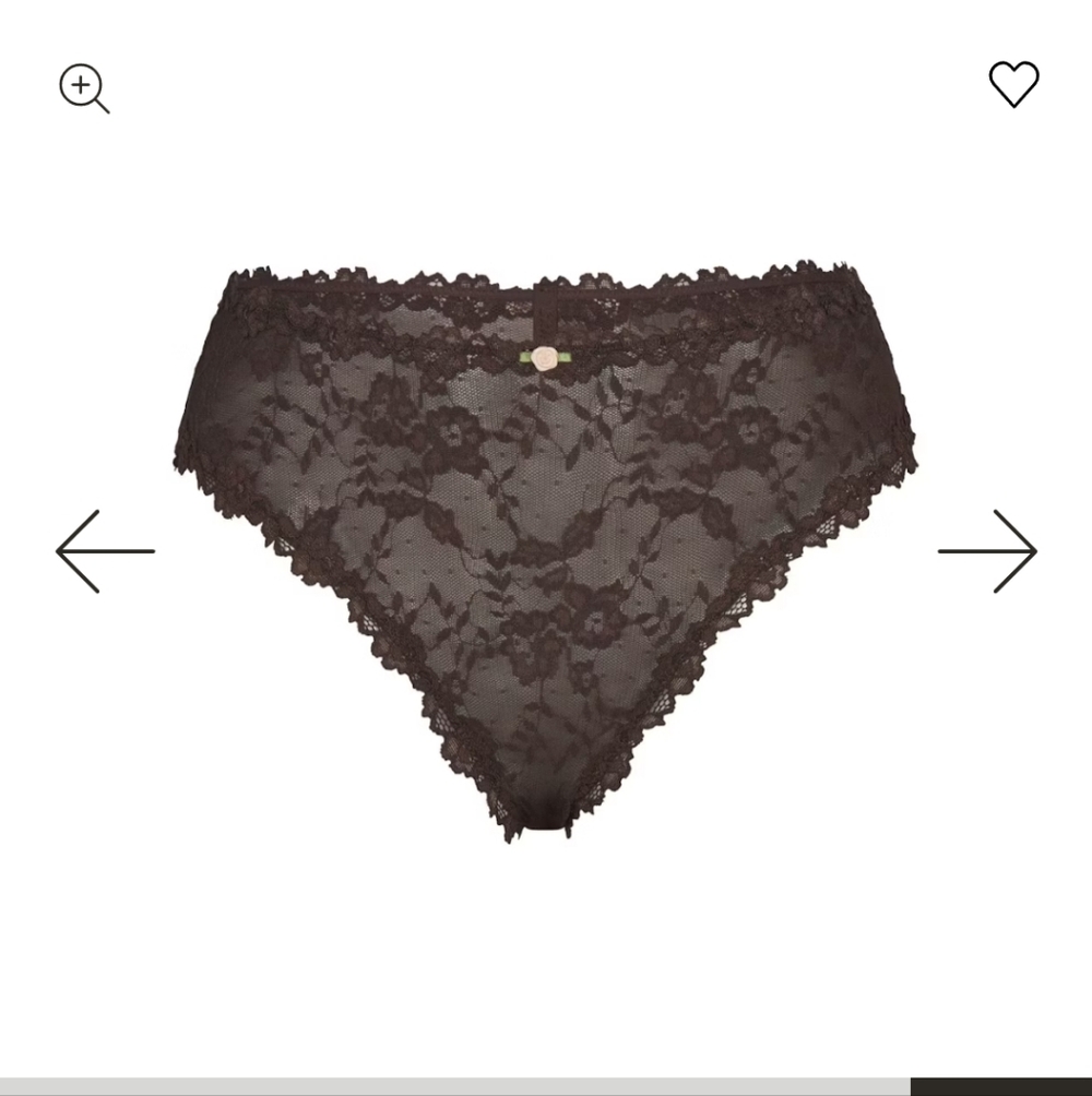 Skims Lace Breafs Women's Intimate in Cocoa. Size S - Picture 2 of 8